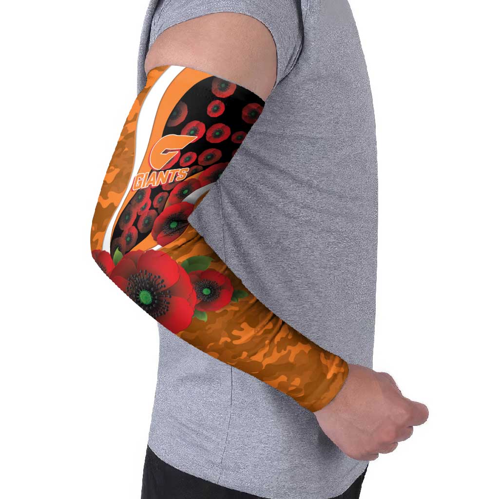 Greater Giants ANZAC Personalised Arm Sleeves Lest We Forget Poppy Camo