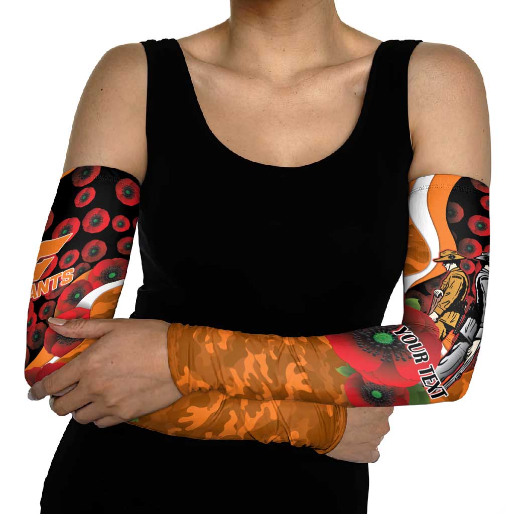 Greater Giants ANZAC Personalised Arm Sleeves Lest We Forget Poppy Camo
