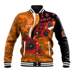 Greater Giants ANZAC Personalised Baseball Jacket Lest We Forget Poppy Camo
