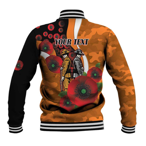 Greater Giants ANZAC Personalised Baseball Jacket Lest We Forget Poppy Camo