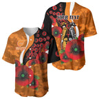 Greater Giants ANZAC Personalised Baseball Jersey Lest We Forget Poppy Camo