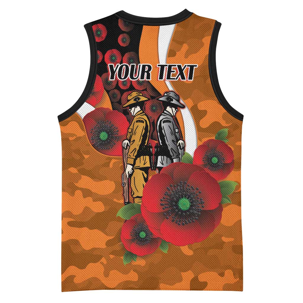 Greater Giants ANZAC Personalised Basketball Jersey Lest We Forget Poppy Camo