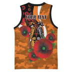 Greater Giants ANZAC Personalised Basketball Jersey Lest We Forget Poppy Camo