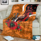 Greater Giants ANZAC Personalised Blanket Lest We Forget Poppy Camo