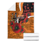 Greater Giants ANZAC Personalised Blanket Lest We Forget Poppy Camo