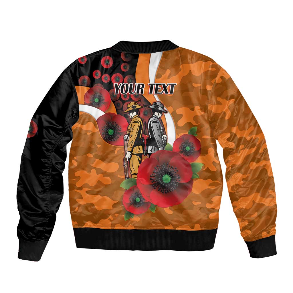 Greater Giants ANZAC Personalised Bomber Jacket Lest We Forget Poppy Camo