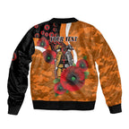 Greater Giants ANZAC Personalised Bomber Jacket Lest We Forget Poppy Camo