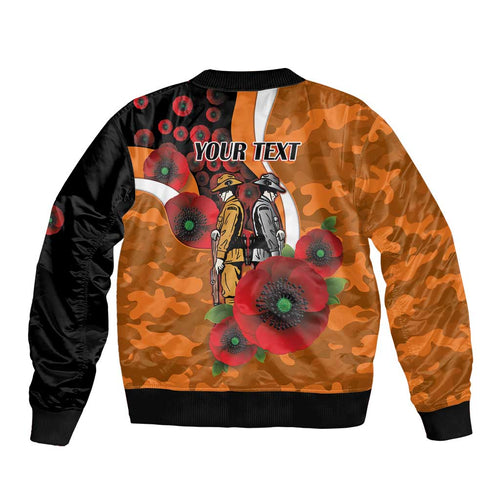 Greater Giants ANZAC Personalised Bomber Jacket Lest We Forget Poppy Camo