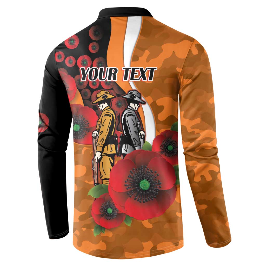 Greater Giants ANZAC Personalised Button Sweatshirt Lest We Forget Poppy Camo