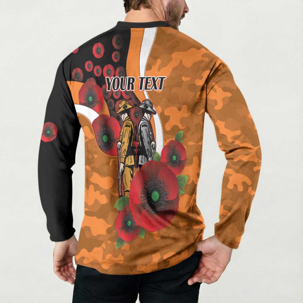 Greater Giants ANZAC Personalised Button Sweatshirt Lest We Forget Poppy Camo