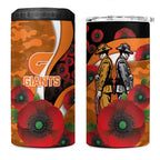 Greater Giants ANZAC Personalised 4 in 1 Can Cooler Tumbler Lest We Forget Poppy Camo