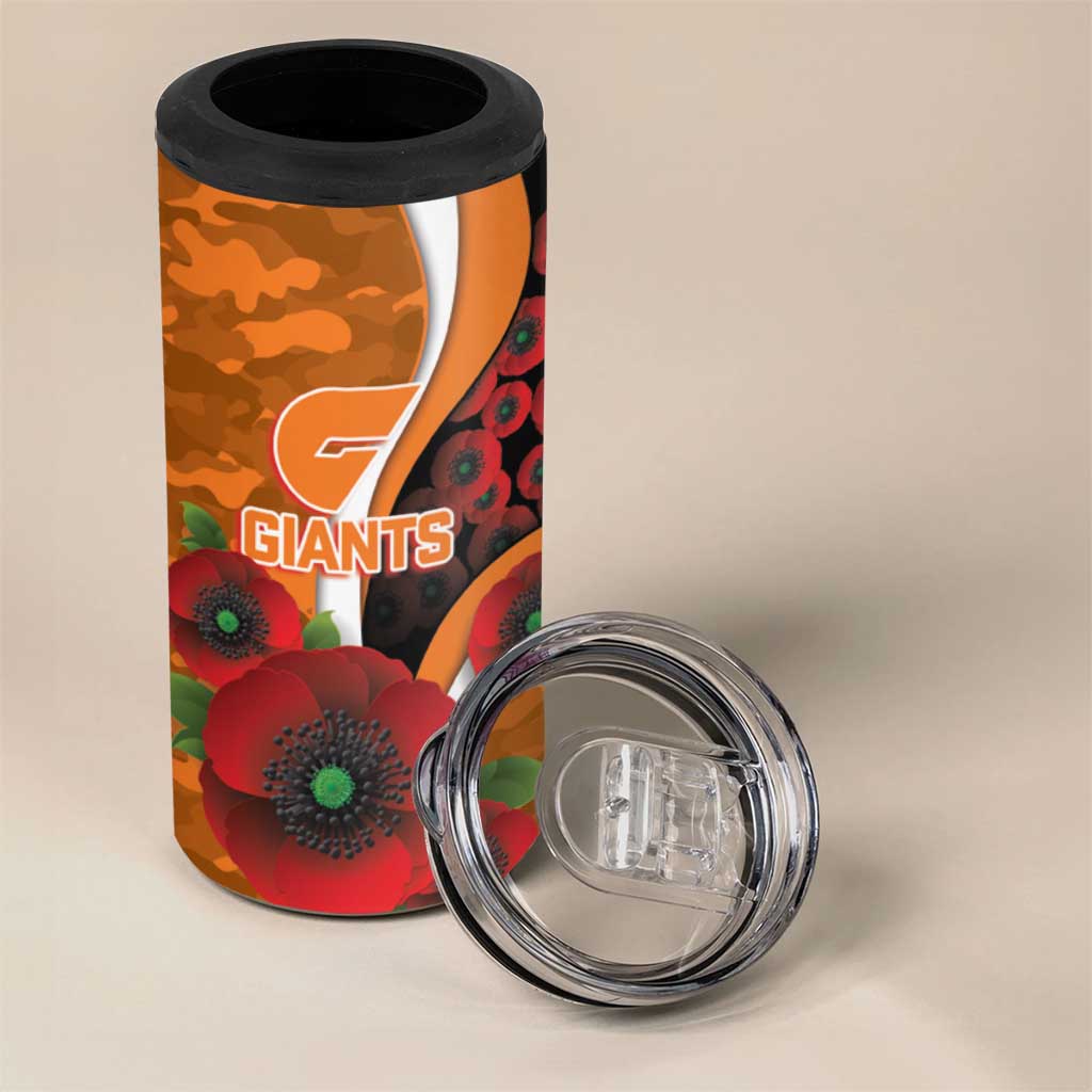 Greater Giants ANZAC Personalised 4 in 1 Can Cooler Tumbler Lest We Forget Poppy Camo