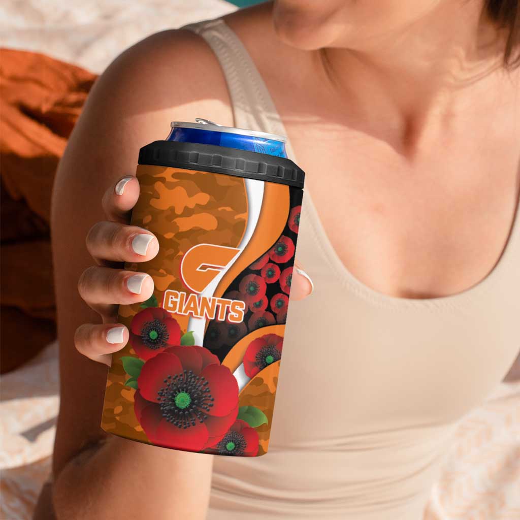 Greater Giants ANZAC Personalised 4 in 1 Can Cooler Tumbler Lest We Forget Poppy Camo
