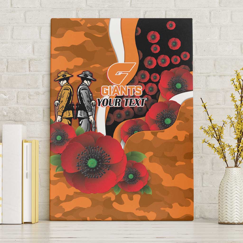 Greater Giants ANZAC Personalised Canvas Wall Art Lest We Forget Poppy Camo