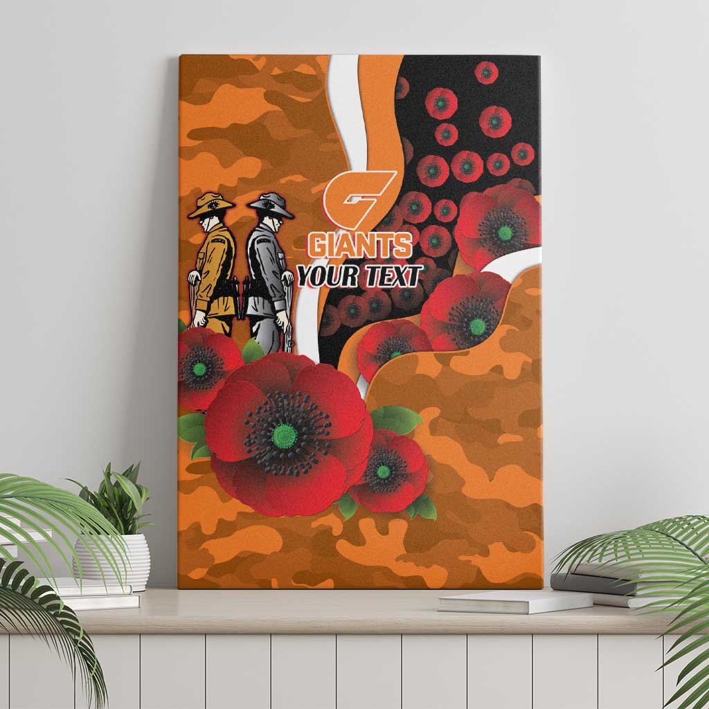 Greater Giants ANZAC Personalised Canvas Wall Art Lest We Forget Poppy Camo
