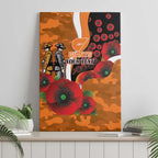 Greater Giants ANZAC Personalised Canvas Wall Art Lest We Forget Poppy Camo