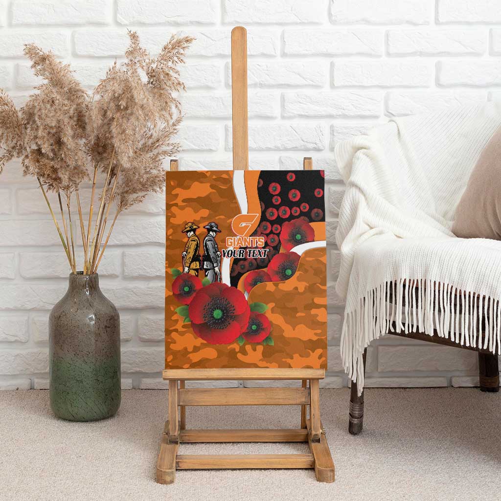 Greater Giants ANZAC Personalised Canvas Wall Art Lest We Forget Poppy Camo