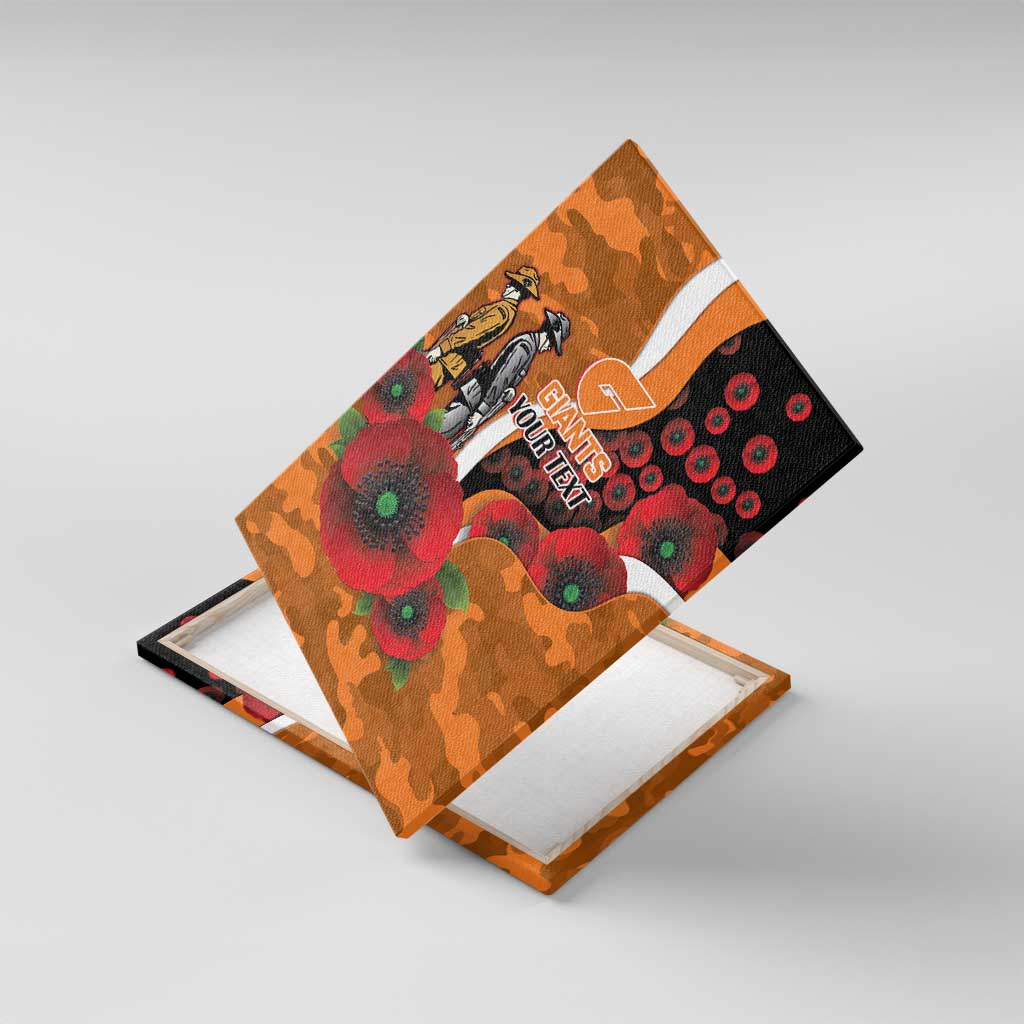 Greater Giants ANZAC Personalised Canvas Wall Art Lest We Forget Poppy Camo