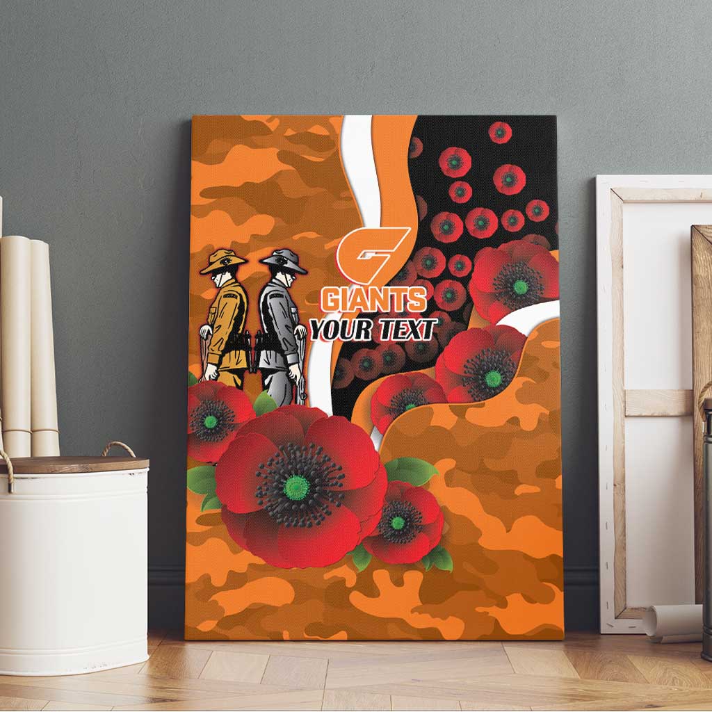 Greater Giants ANZAC Personalised Canvas Wall Art Lest We Forget Poppy Camo