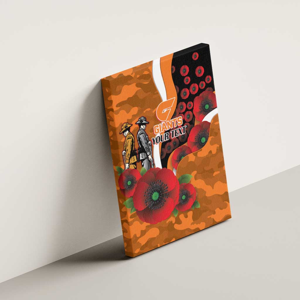 Greater Giants ANZAC Personalised Canvas Wall Art Lest We Forget Poppy Camo