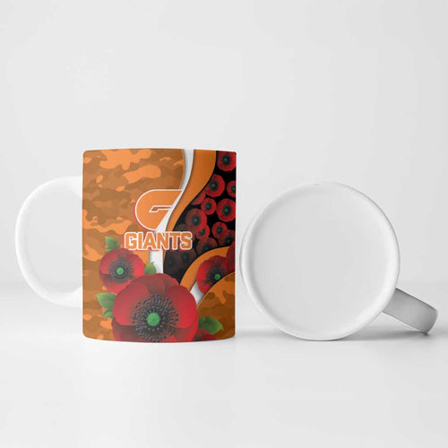 Greater Giants ANZAC Personalised Ceramic Mug Lest We Forget Poppy Camo