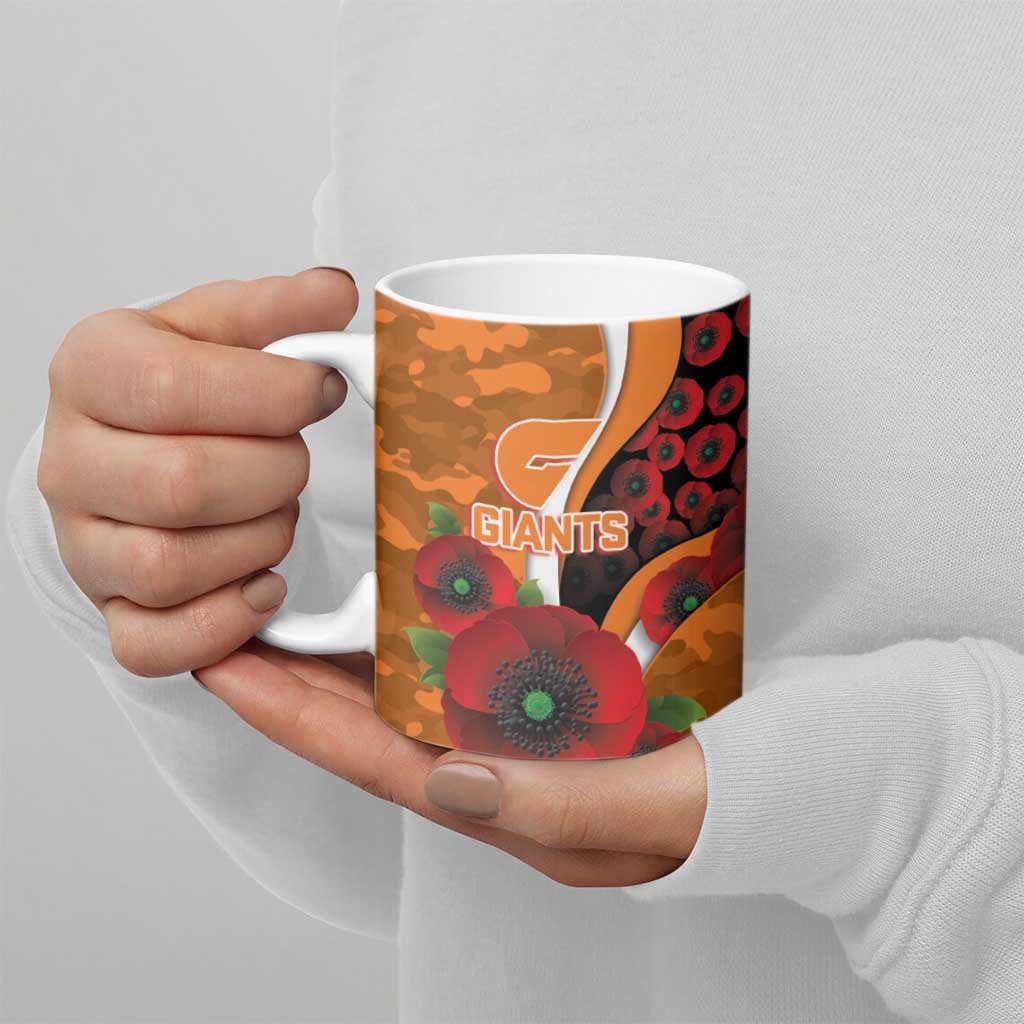 Greater Giants ANZAC Personalised Ceramic Mug Lest We Forget Poppy Camo