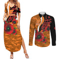 Greater Giants ANZAC Personalised Couples Matching Summer Maxi Dress and Long Sleeve Button Shirt Lest We Forget Poppy Camo