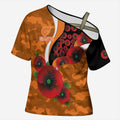 Greater Giants ANZAC Personalised Cross Shoulder Shirt Lest We Forget Poppy Camo