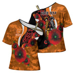 Greater Giants ANZAC Personalised Cross Shoulder Shirt Lest We Forget Poppy Camo