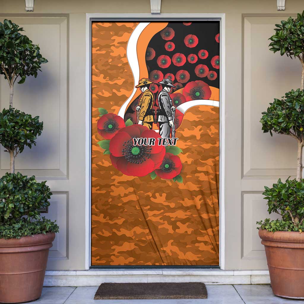 Greater Giants ANZAC Personalised Door Cover Lest We Forget Poppy Camo