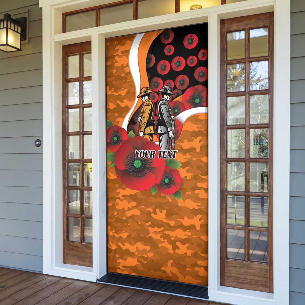 Greater Giants ANZAC Personalised Door Cover Lest We Forget Poppy Camo