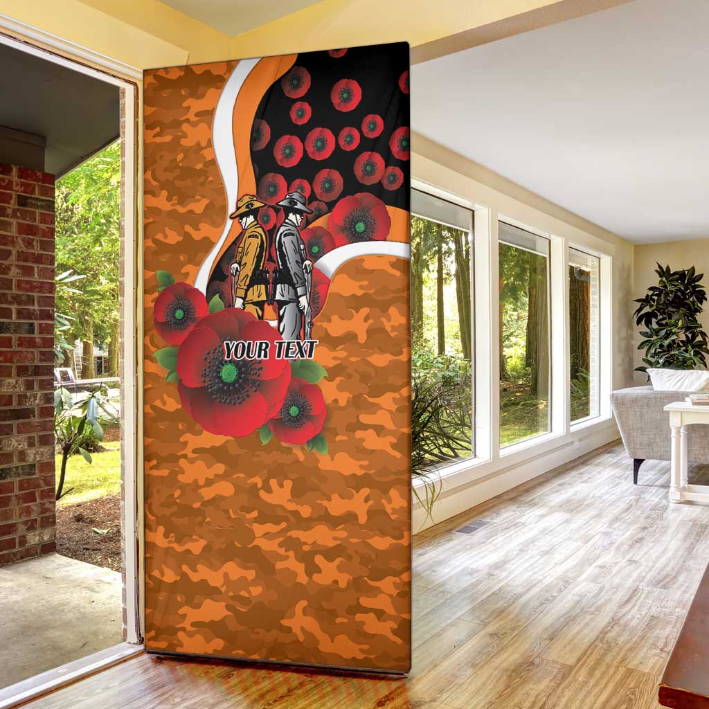 Greater Giants ANZAC Personalised Door Cover Lest We Forget Poppy Camo