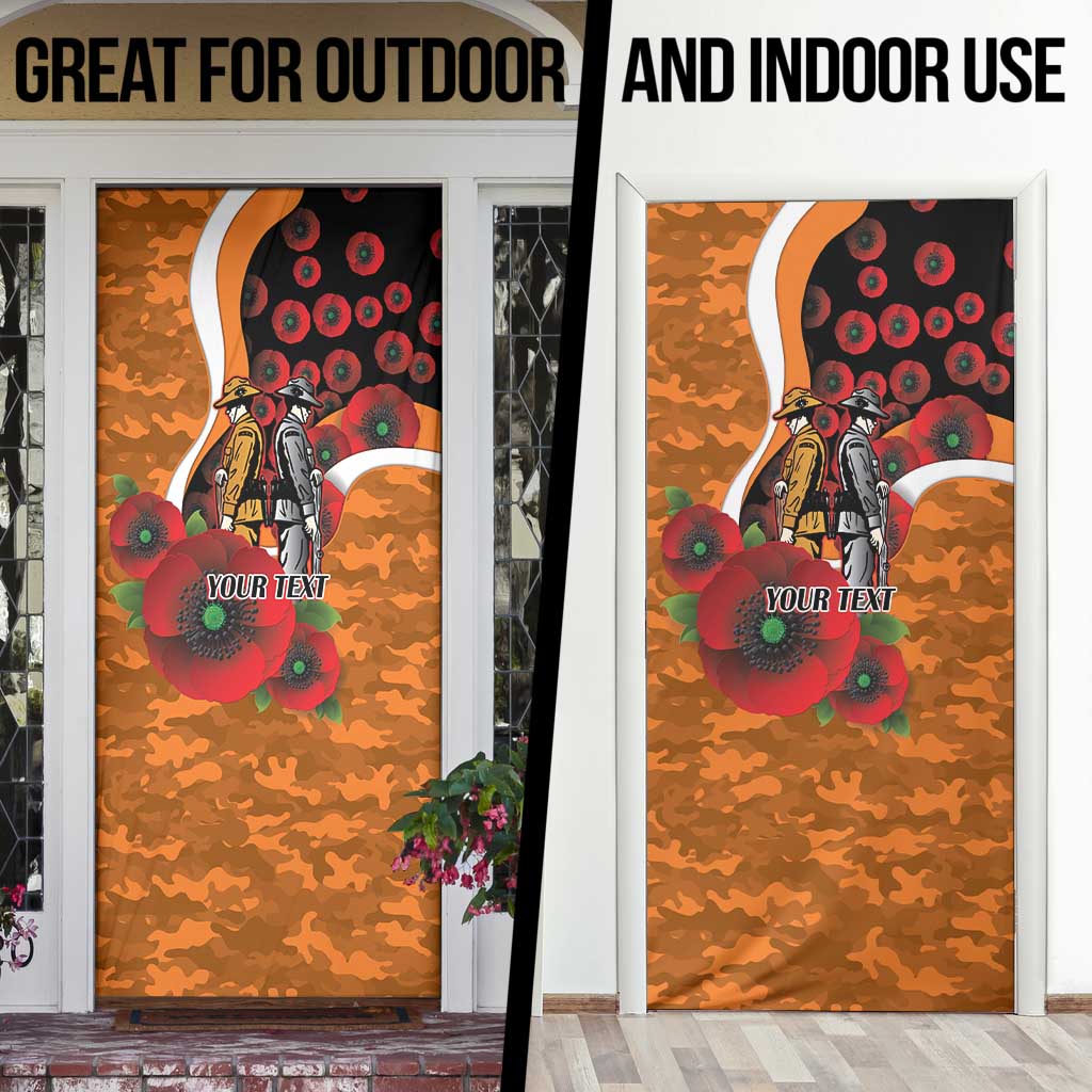 Greater Giants ANZAC Personalised Door Cover Lest We Forget Poppy Camo