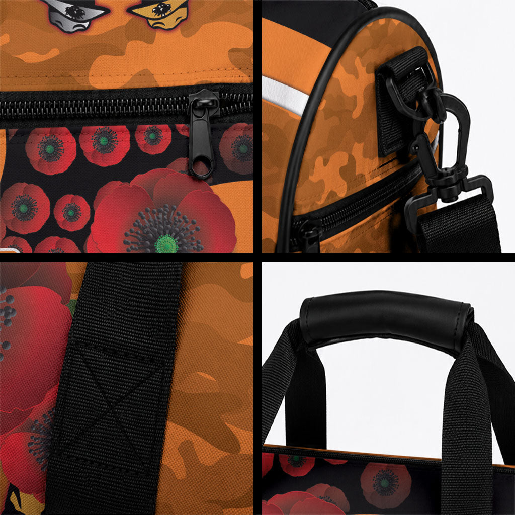 Greater Giants ANZAC Personalised Duffle Bag Lest We Forget Poppy Camo