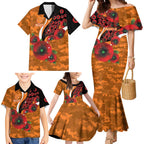 Greater Giants ANZAC Personalised Family Matching Mermaid Dress and Hawaiian Shirt Lest We Forget Poppy Camo
