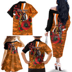 Greater Giants ANZAC Personalised Family Matching Off The Shoulder Long Sleeve Dress and Hawaiian Shirt Lest We Forget Poppy Camo