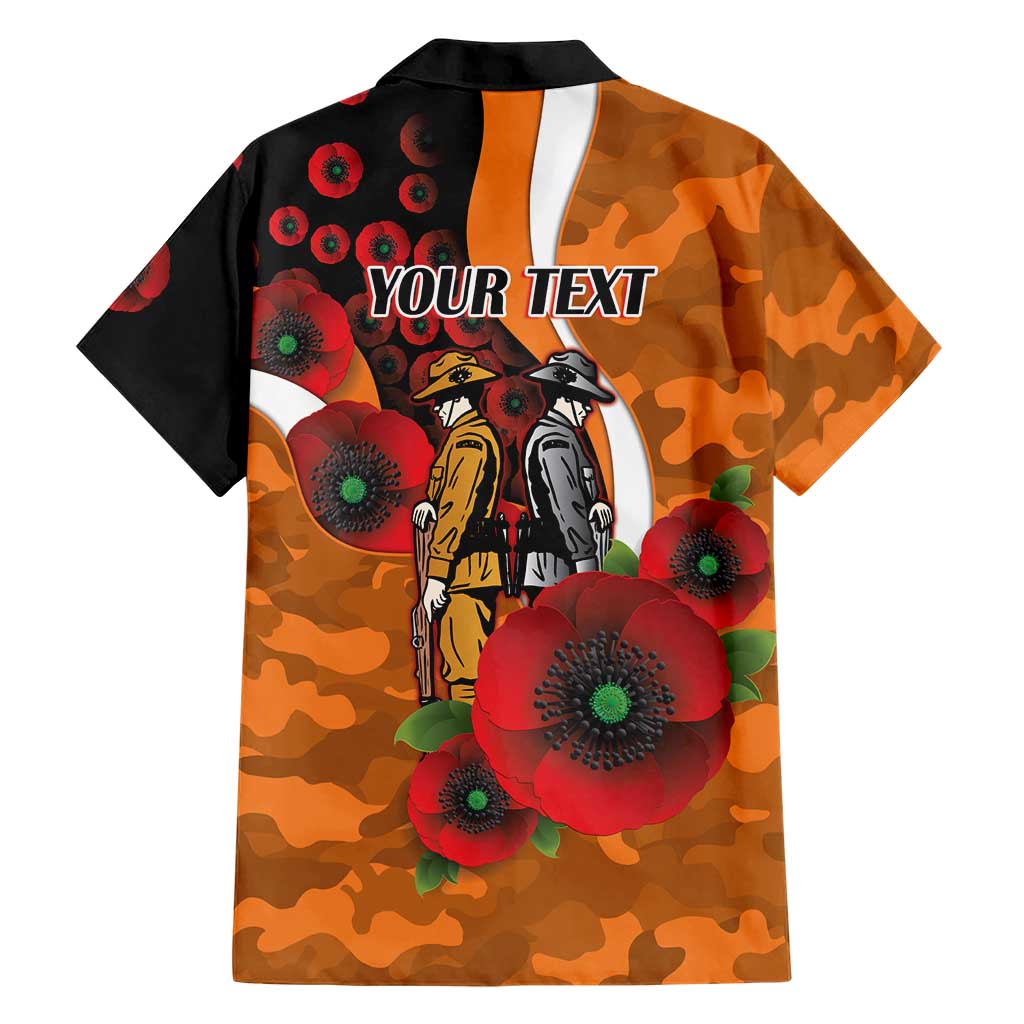 Greater Giants ANZAC Personalised Family Matching Off The Shoulder Long Sleeve Dress and Hawaiian Shirt Lest We Forget Poppy Camo