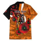 Greater Giants ANZAC Personalised Family Matching Off The Shoulder Long Sleeve Dress and Hawaiian Shirt Lest We Forget Poppy Camo