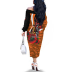 Greater Giants ANZAC Personalised Family Matching Off The Shoulder Long Sleeve Dress and Hawaiian Shirt Lest We Forget Poppy Camo