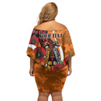 Greater Giants ANZAC Personalised Family Matching Off Shoulder Short Dress and Hawaiian Shirt Lest We Forget Poppy Camo