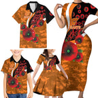 Greater Giants ANZAC Personalised Family Matching Short Sleeve Bodycon Dress and Hawaiian Shirt Lest We Forget Poppy Camo