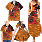 Greater Giants ANZAC Personalised Family Matching Summer Maxi Dress and Hawaiian Shirt Lest We Forget Poppy Camo