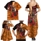 Greater Giants ANZAC Personalised Family Matching Summer Maxi Dress and Hawaiian Shirt Lest We Forget Poppy Camo