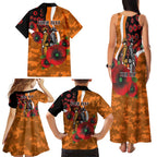 Greater Giants ANZAC Personalised Family Matching Tank Maxi Dress and Hawaiian Shirt Lest We Forget Poppy Camo