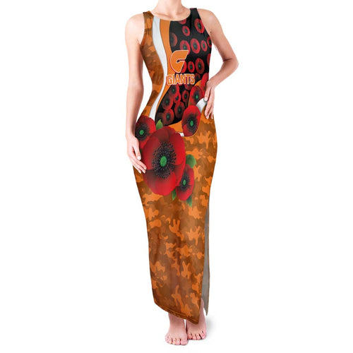 Greater Giants ANZAC Personalised Family Matching Tank Maxi Dress and Hawaiian Shirt Lest We Forget Poppy Camo