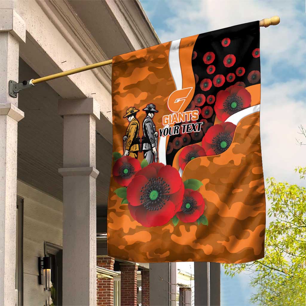 Greater Giants ANZAC Personalised Garden Flag Lest We Forget Poppy Camo