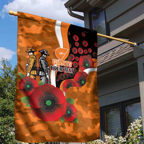 Greater Giants ANZAC Personalised Garden Flag Lest We Forget Poppy Camo