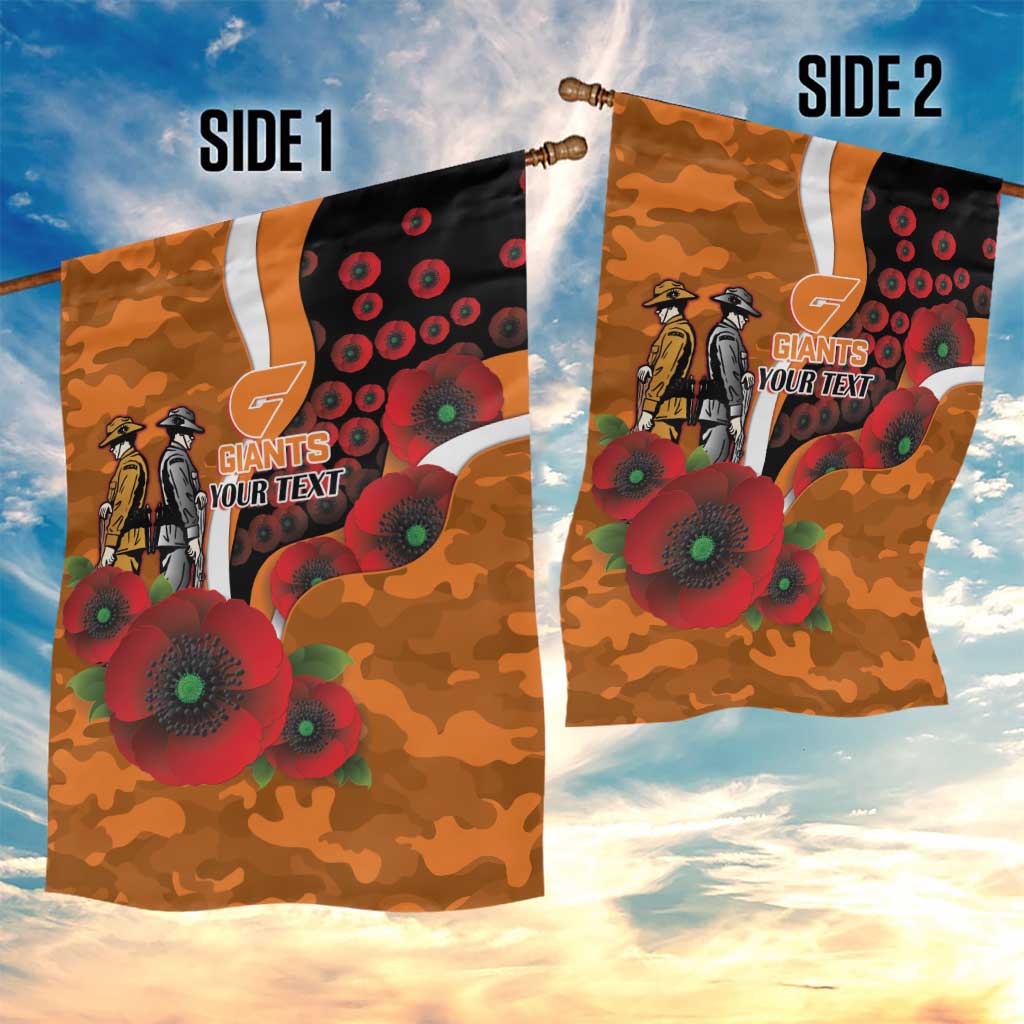 Greater Giants ANZAC Personalised Garden Flag Lest We Forget Poppy Camo