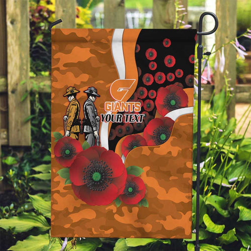 Greater Giants ANZAC Personalised Garden Flag Lest We Forget Poppy Camo