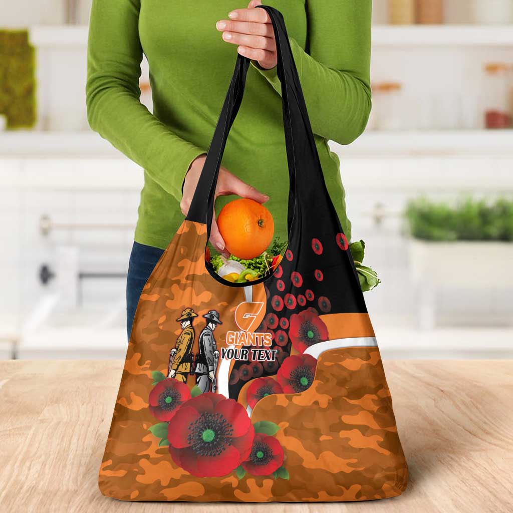 Greater Giants ANZAC Personalised Grocery Bag Lest We Forget Poppy Camo